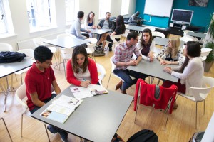Embassy Oxford students studying together